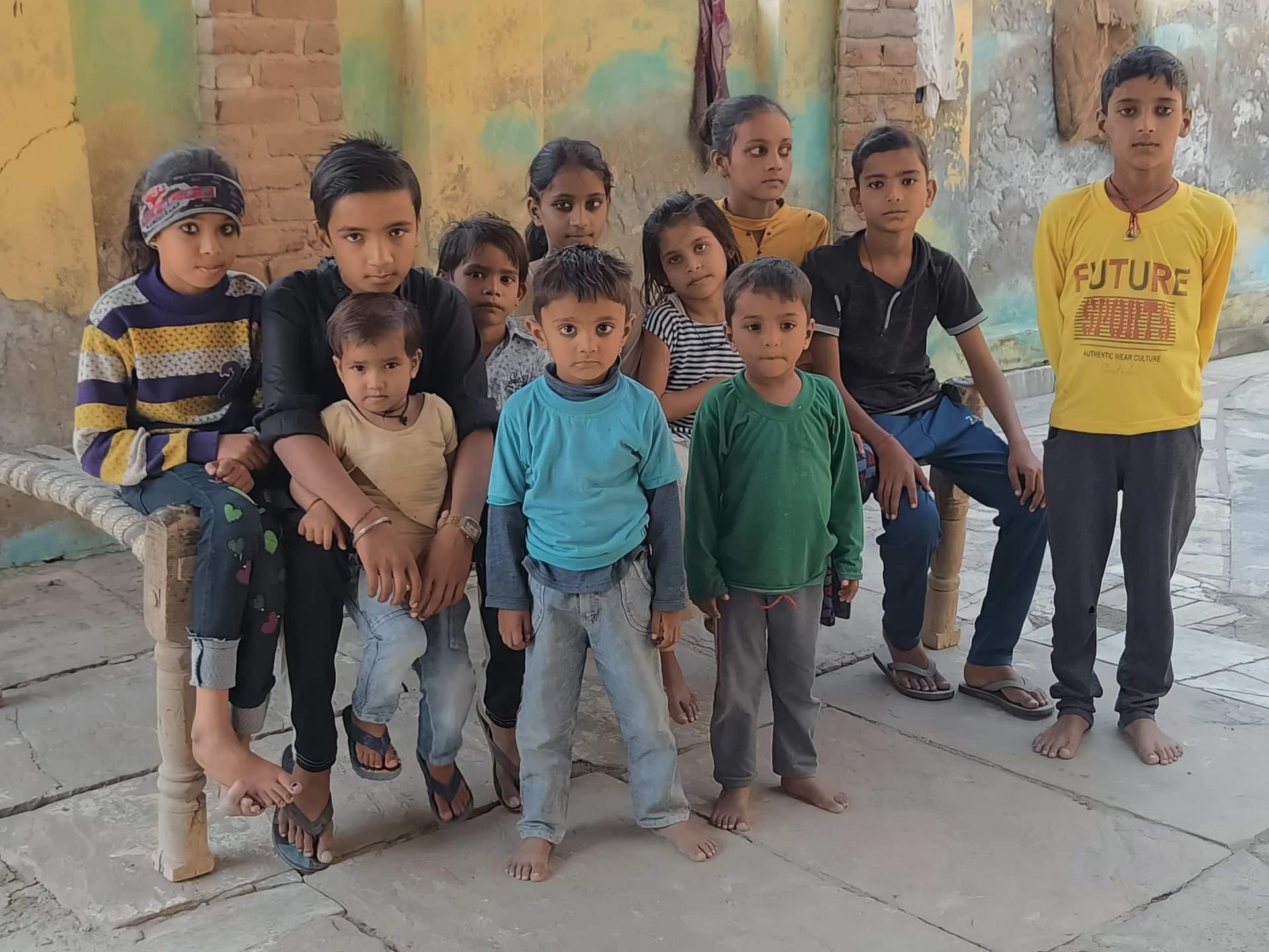 Children supported by Jaiwanti's work in India